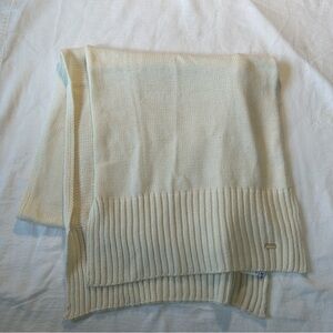 Anne Klein Cream Ribbed Knit Scarf